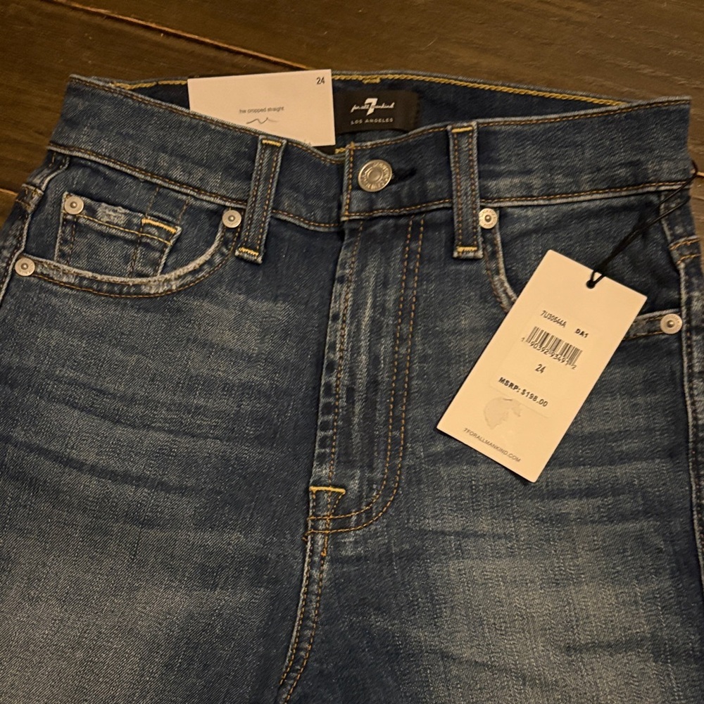 7 For All Mankind Dark Blue Slim Jeans stretch